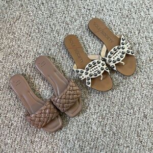 Slide Sandals - 2 Pairs